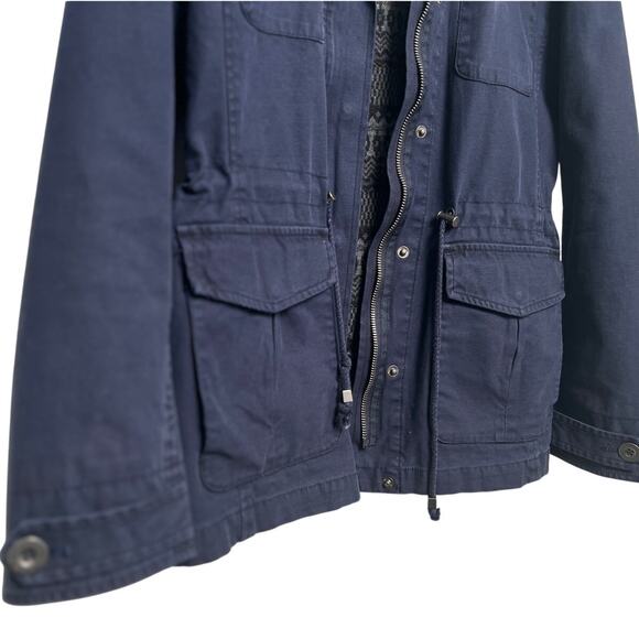 G.H. BASS & Co. Fur Collar Barn Jacket Navy Small - Picture 3 of 7